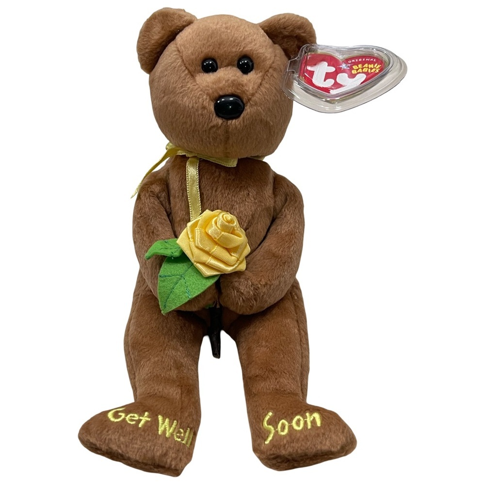 Ty Beanie Baby BANDAGE the Get Well Soon Bear (8.5 inch) MWMT Stuffed Animal Toy
